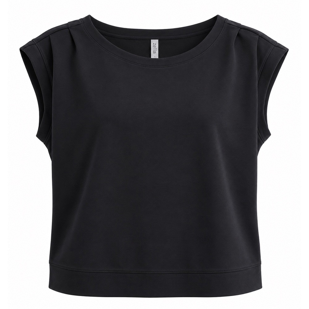 Zella Womens M Black Modal Blend Short Sleeve Pullover Top Soft Stretch